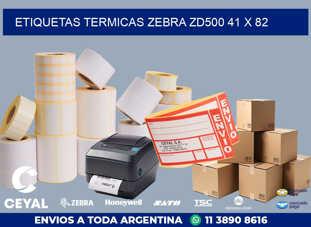 ETIQUETAS TERMICAS ZEBRA ZD500 41 x 82