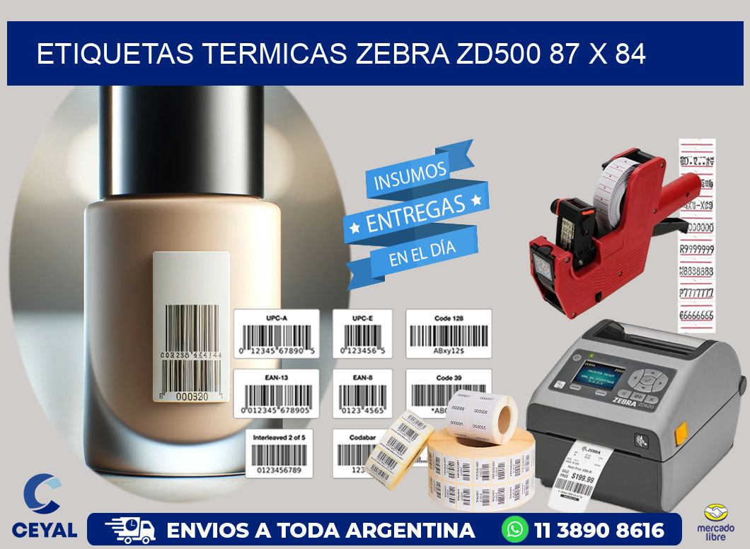 ETIQUETAS TERMICAS ZEBRA ZD500 87 x 84
