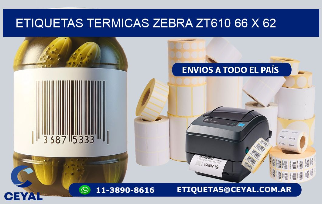 ETIQUETAS TERMICAS ZEBRA ZT610 66 x 62