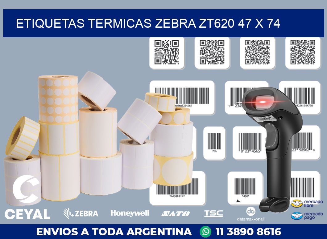 ETIQUETAS TERMICAS ZEBRA ZT620 47 x 74