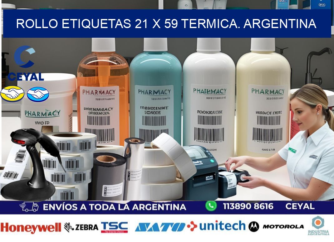 Rollo etiquetas 21 x 59 termica. Argentina