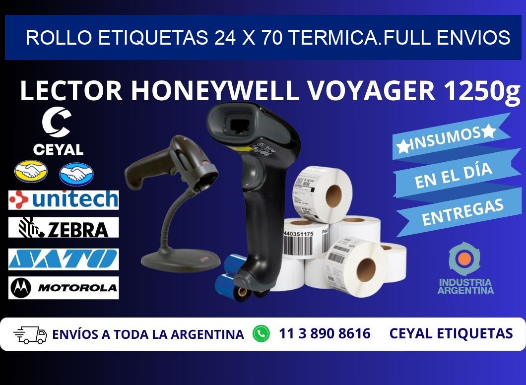 Rollo etiquetas 24 x 70 termica.full envios