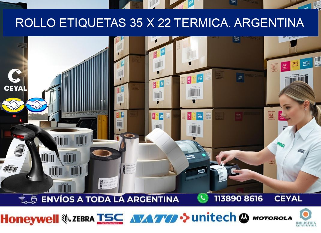 Rollo etiquetas 35 x 22 termica. Argentina