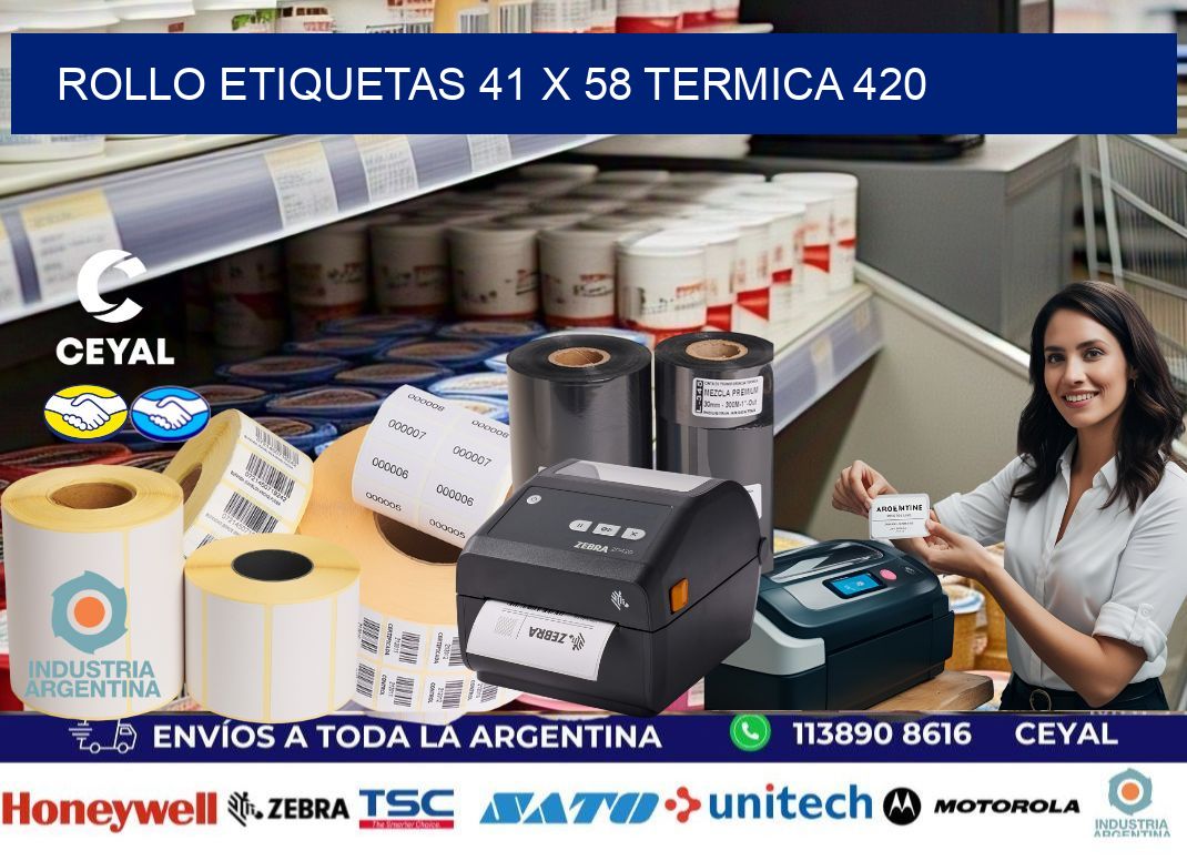 Rollo etiquetas 41 x 58 termica 420