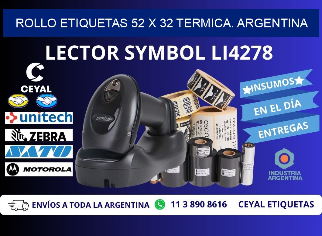 Rollo etiquetas 52 x 32 termica. Argentina