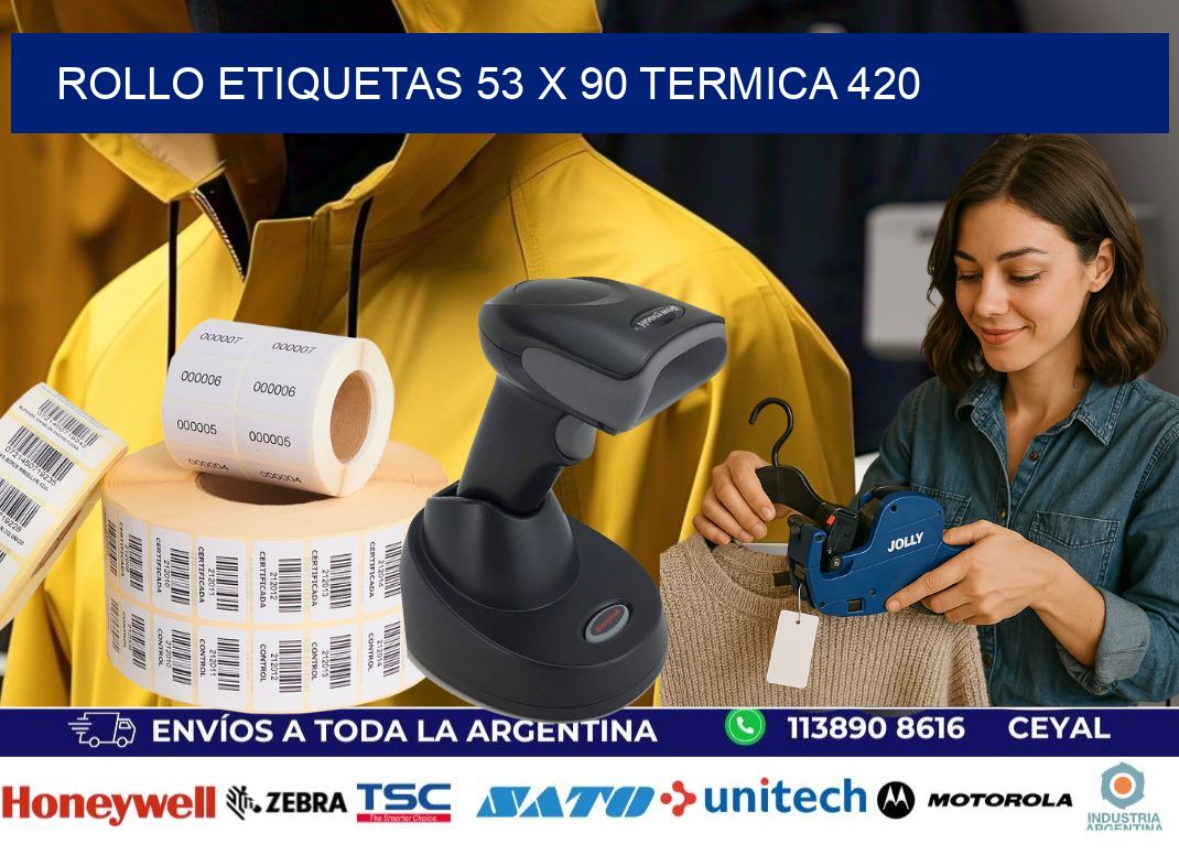 Rollo etiquetas 53 x 90 termica 420