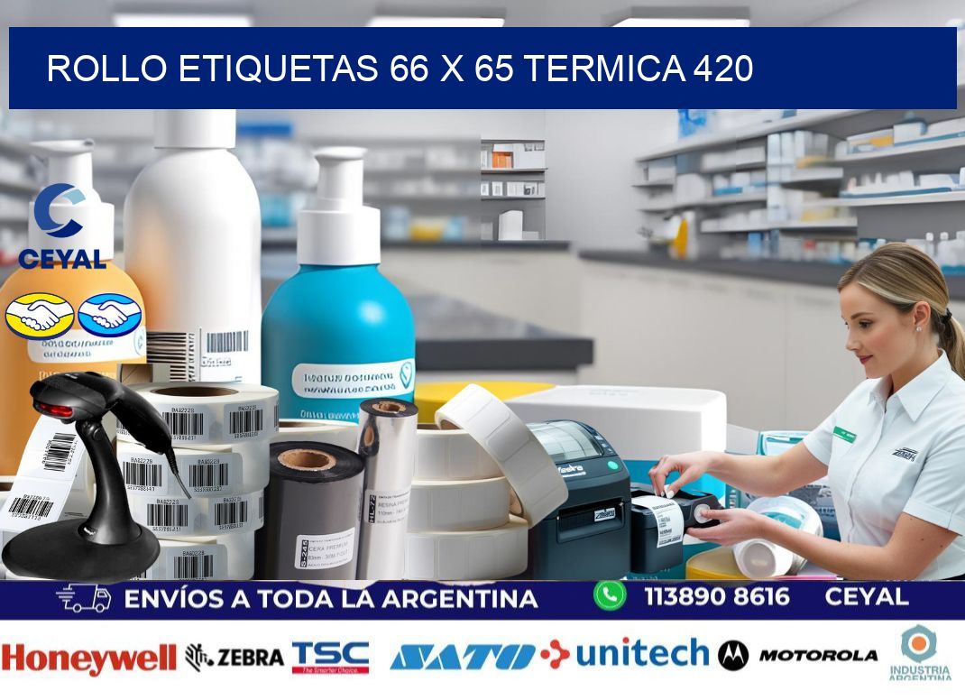 Rollo etiquetas 66 x 65 termica 420