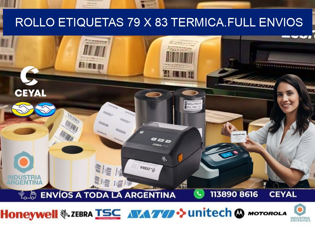 Rollo etiquetas 79 x 83 termica.full envios
