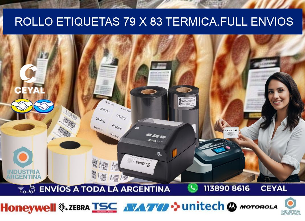 Rollo etiquetas 79 x 83 termica.full envios