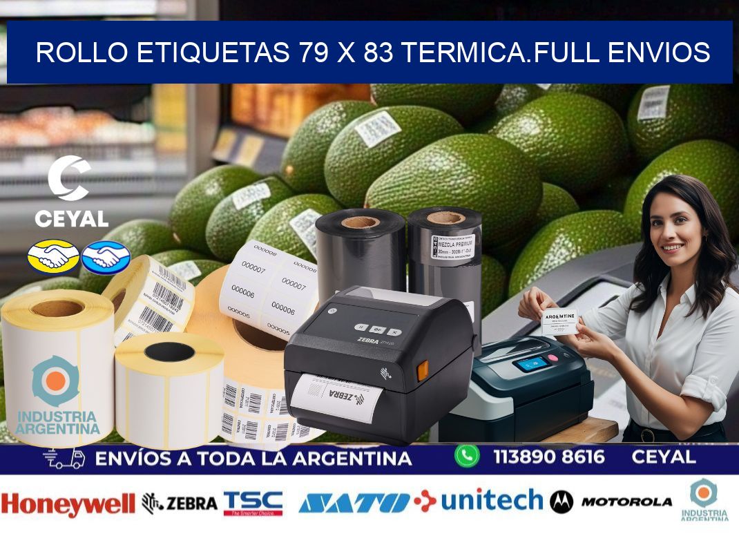 Rollo etiquetas 79 x 83 termica.full envios