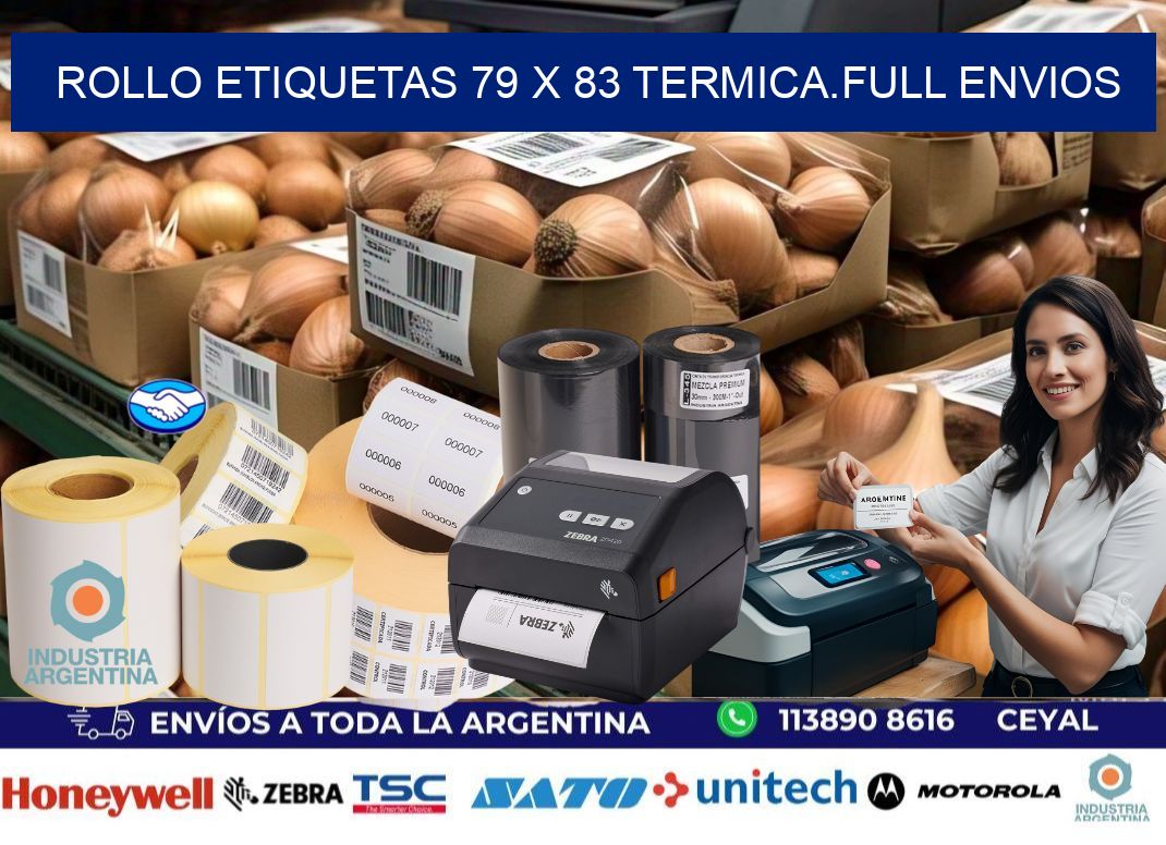 Rollo etiquetas 79 x 83 termica.full envios