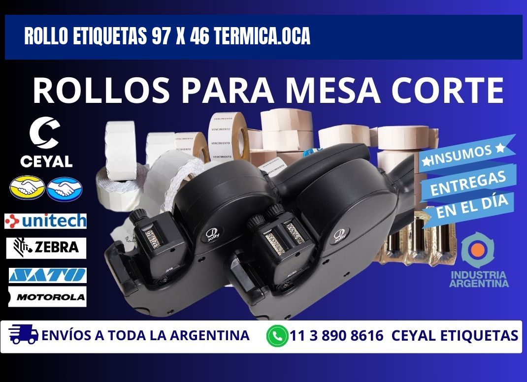 Rollo etiquetas 97 x 46 termica.OCA