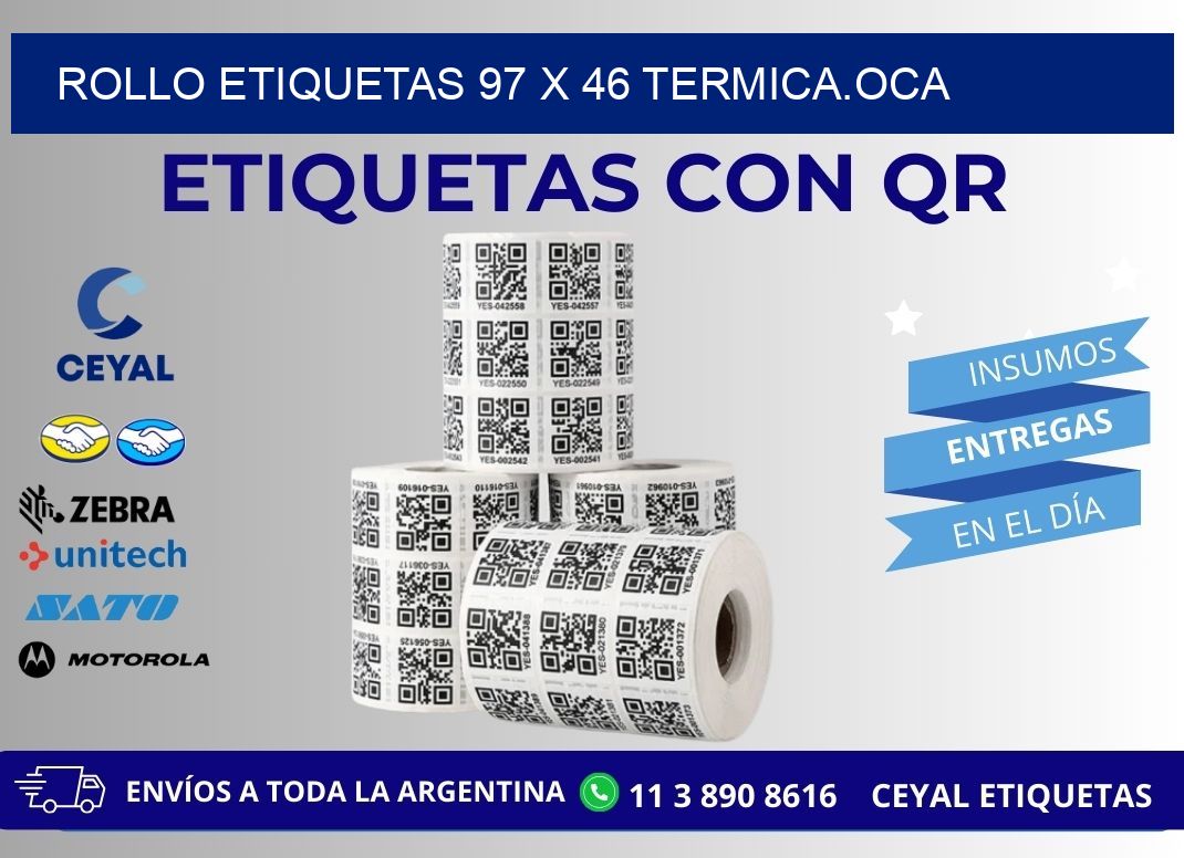 Rollo etiquetas 97 x 46 termica.OCA