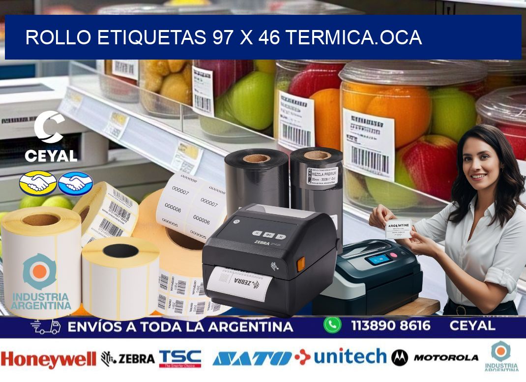 Rollo etiquetas 97 x 46 termica.OCA