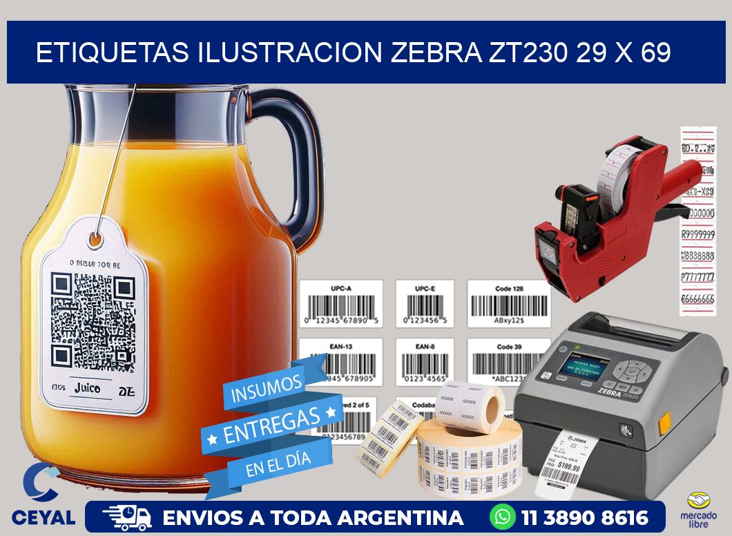 ETIQUETAS ILUSTRACION ZEBRA ZT230 29 x 69
