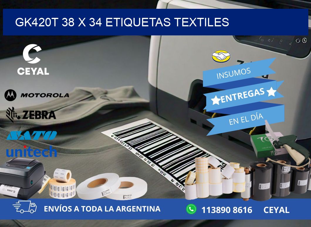 GK420T 38 x 34 ETIQUETAS TEXTILES