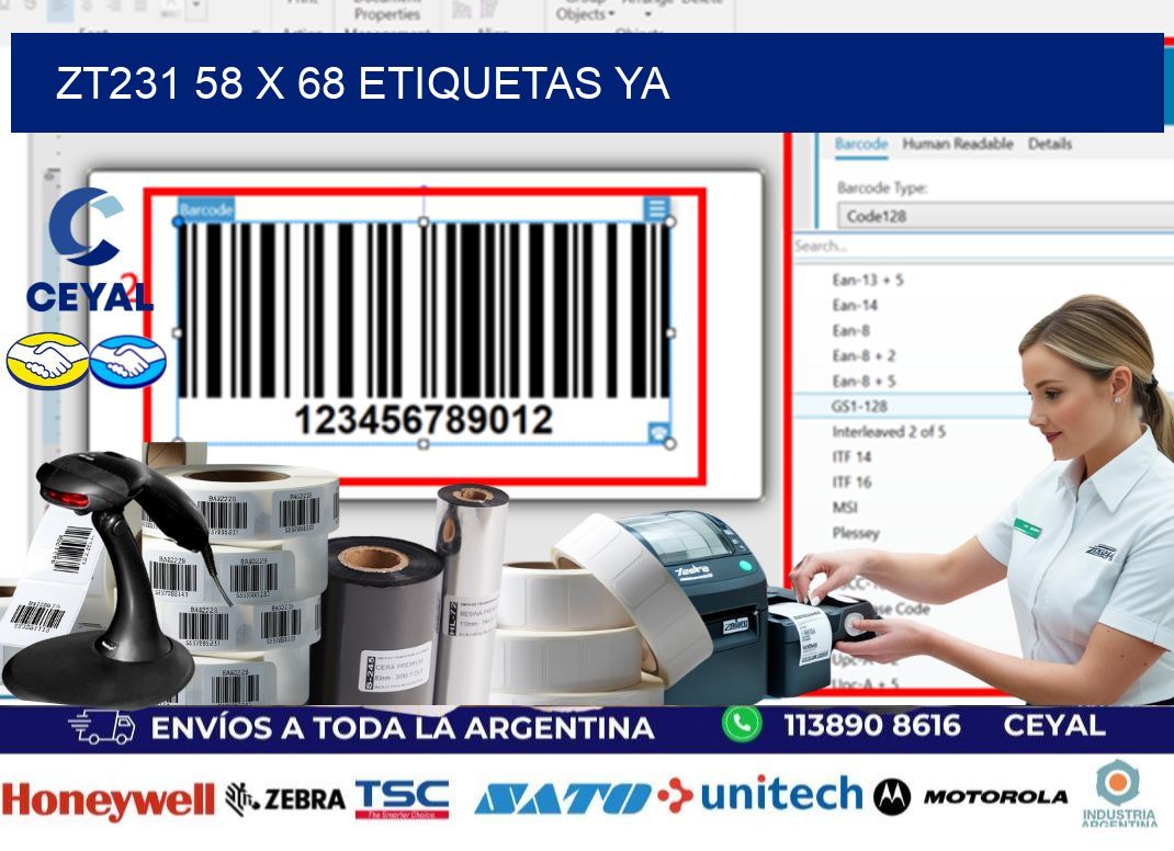 ZT231 58 x 68 ETIQUETAS YA