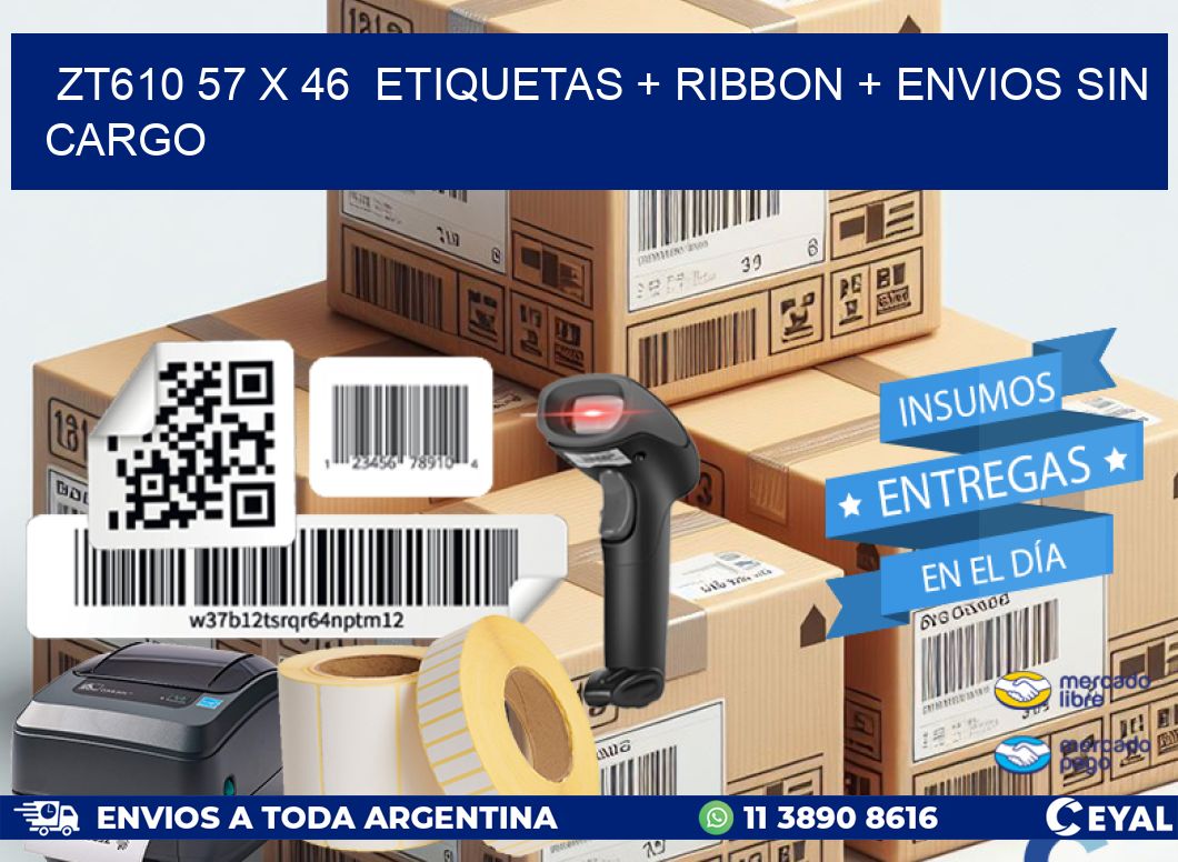 ZT610 57 x 46 etiquetas + ribbon + envios sin cargo