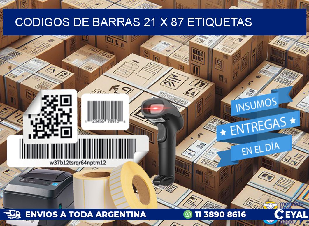 codigos de barras 21 x 87 etiquetas