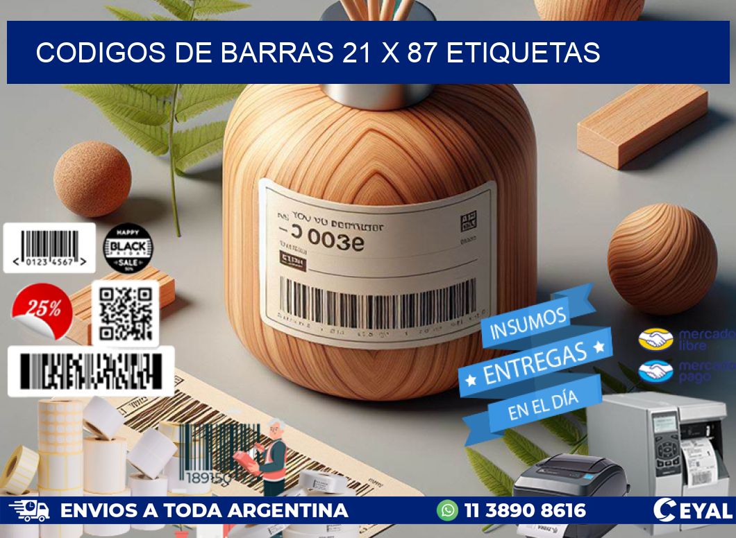 codigos de barras 21 x 87 etiquetas