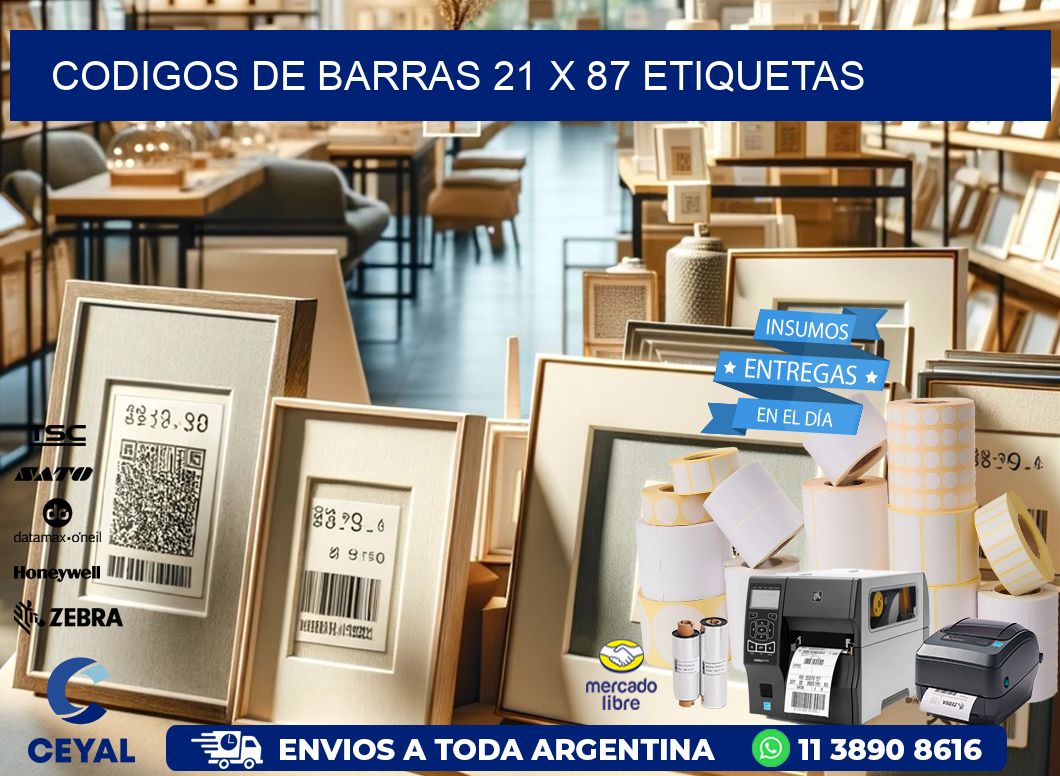 codigos de barras 21 x 87 etiquetas
