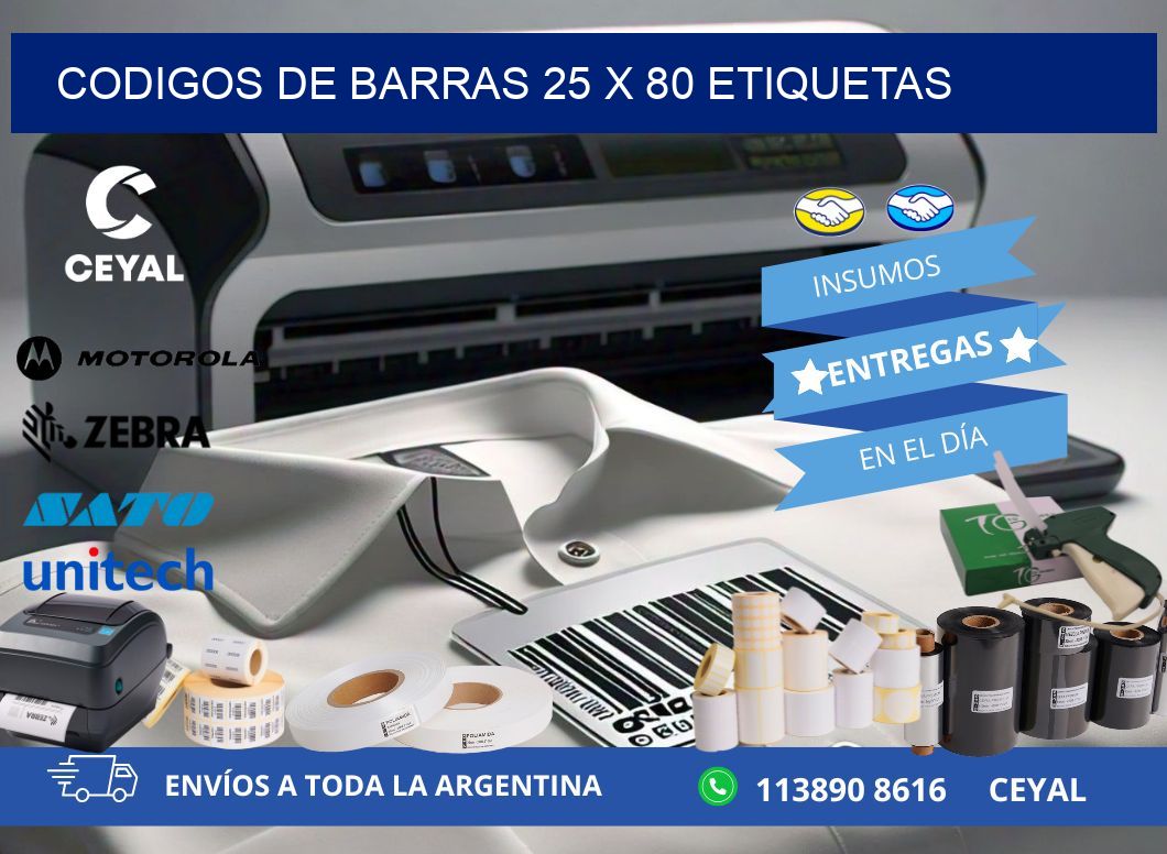 codigos de barras 25 x 80 etiquetas