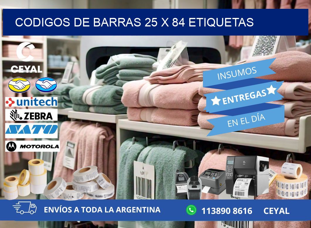 codigos de barras 25 x 84 etiquetas