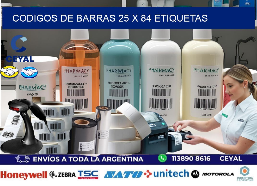 codigos de barras 25 x 84 etiquetas