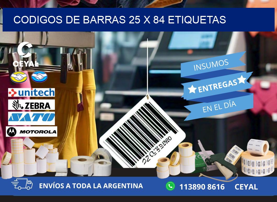 codigos de barras 25 x 84 etiquetas