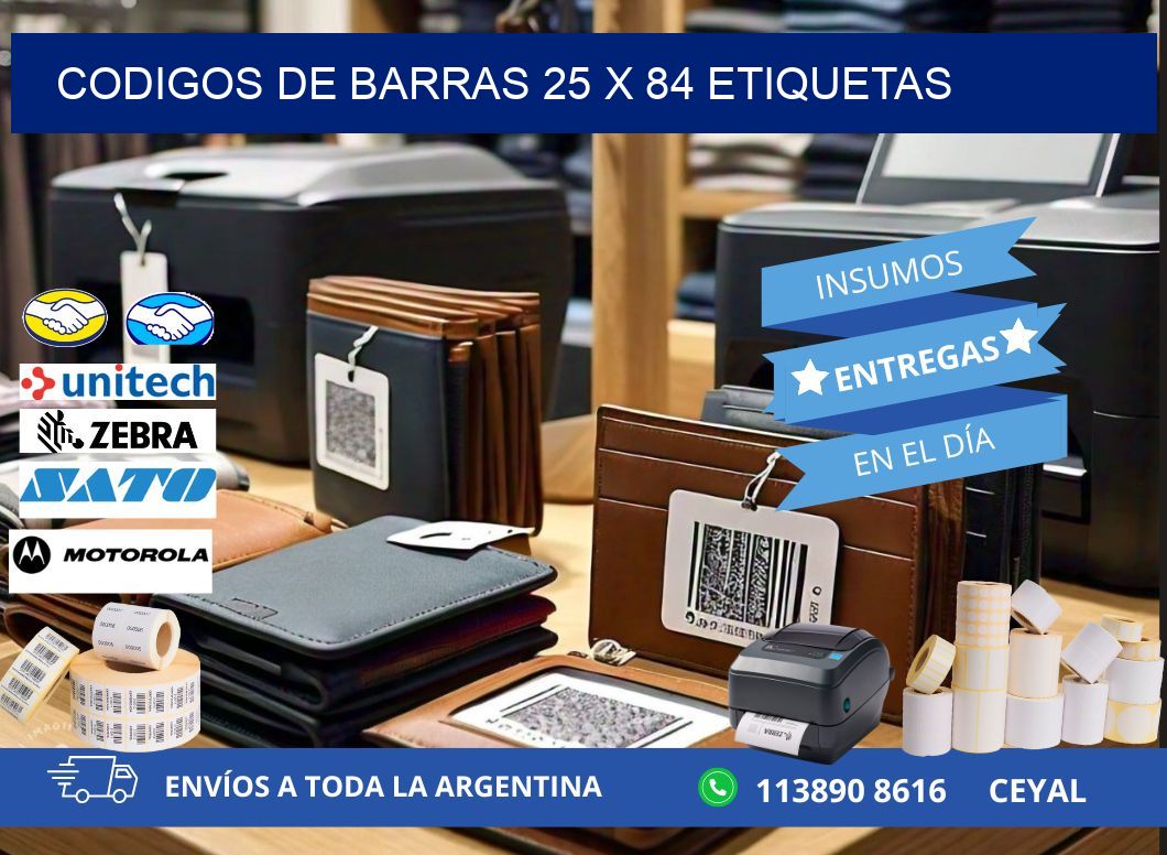 codigos de barras 25 x 84 etiquetas