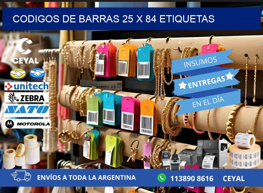 codigos de barras 25 x 84 etiquetas