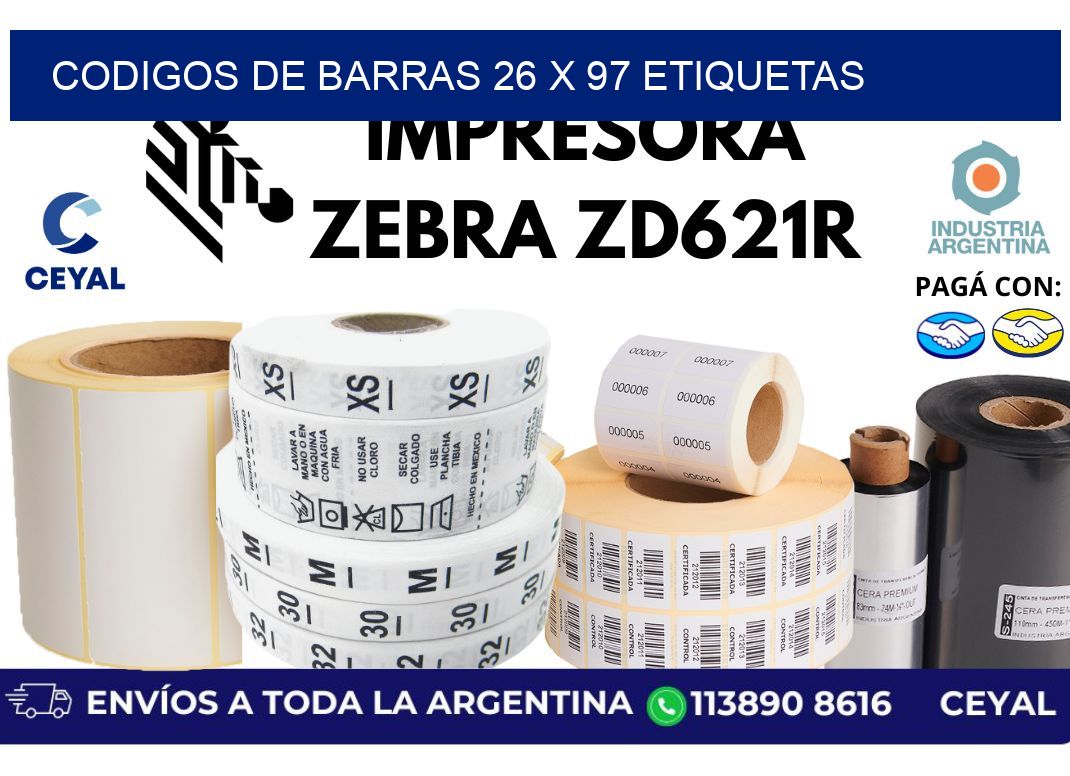 codigos de barras 26 x 97 etiquetas
