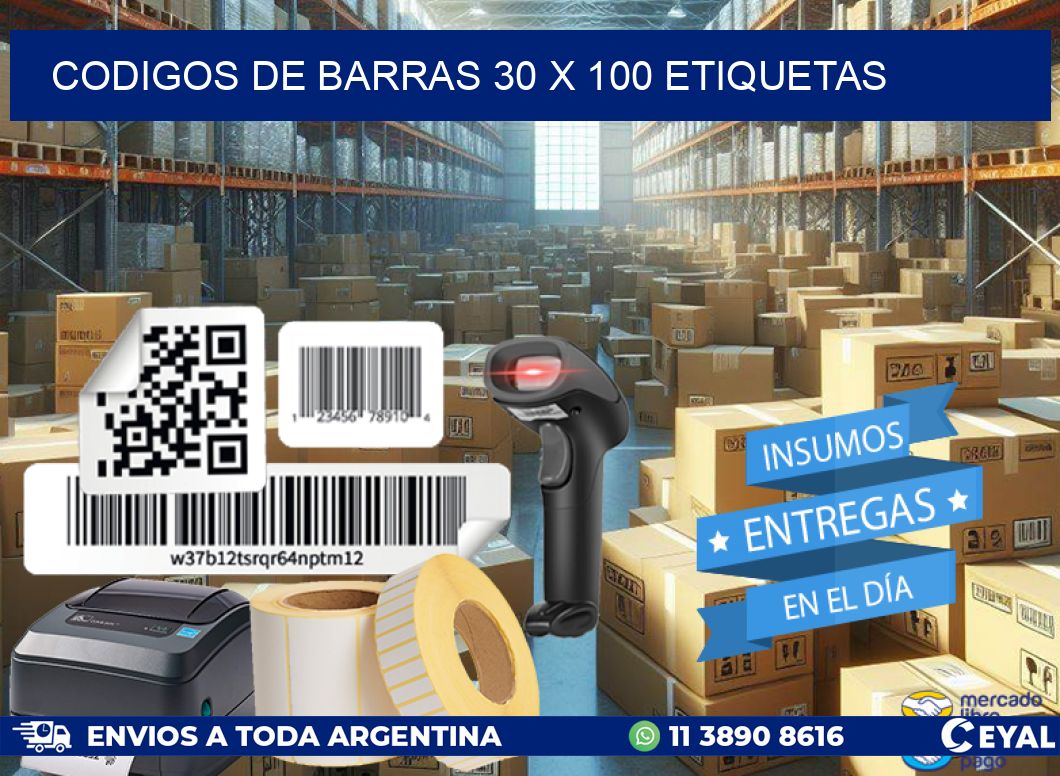 codigos de barras 30 x 100 etiquetas