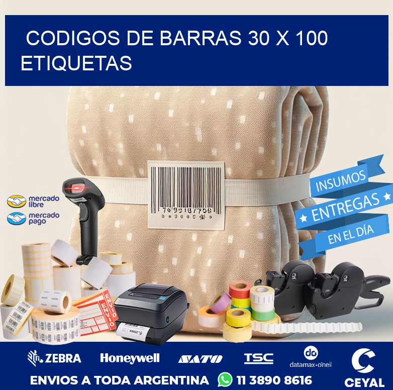 codigos de barras 30 x 100 etiquetas