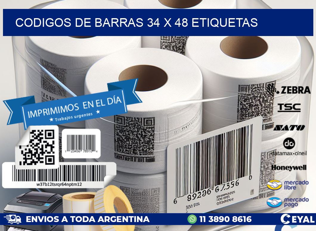 codigos de barras 34 x 48 etiquetas