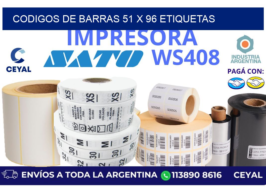 codigos de barras 51 x 96 etiquetas