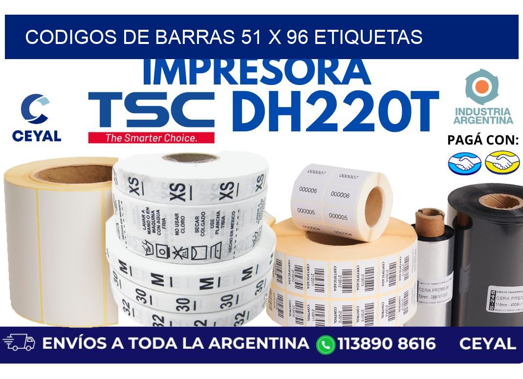 codigos de barras 51 x 96 etiquetas