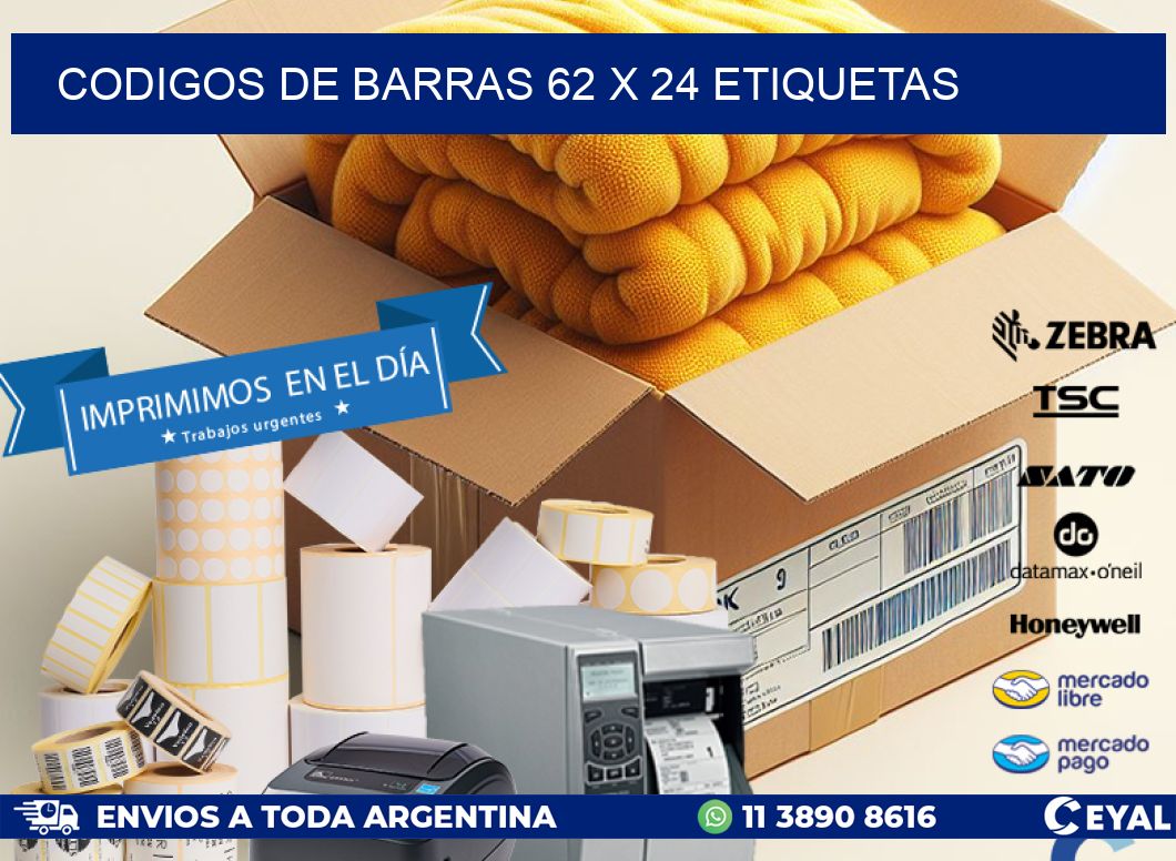 codigos de barras 62 x 24 etiquetas