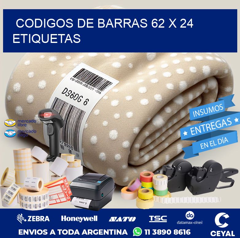 codigos de barras 62 x 24 etiquetas