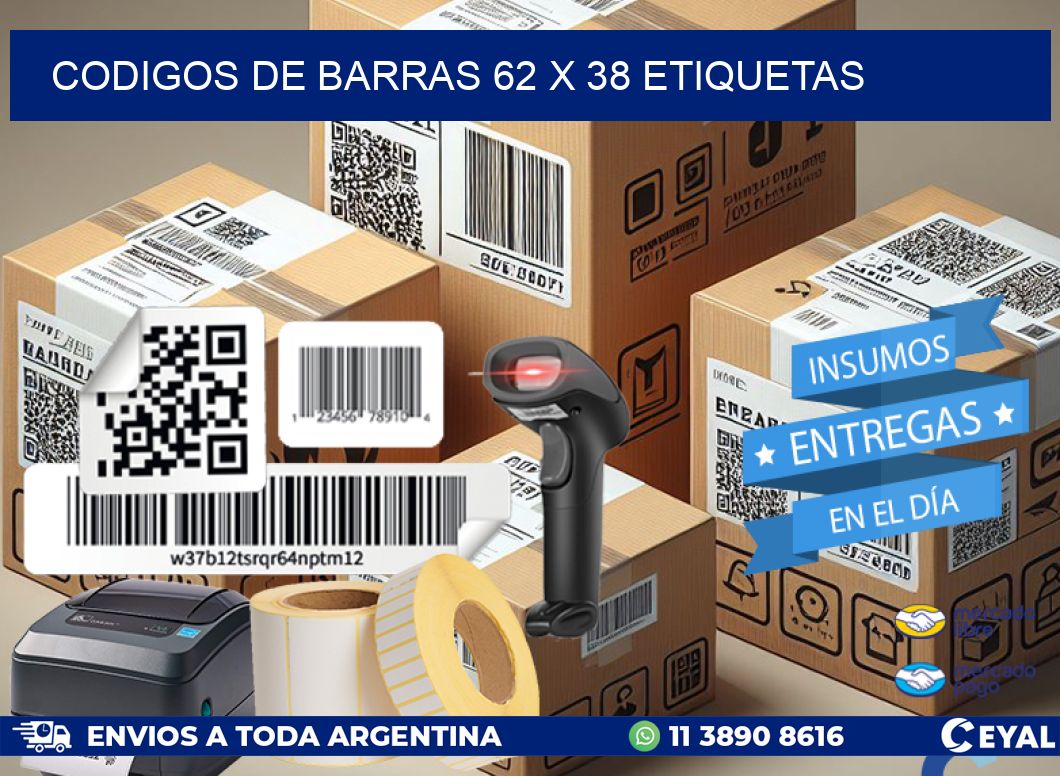 codigos de barras 62 x 38 etiquetas
