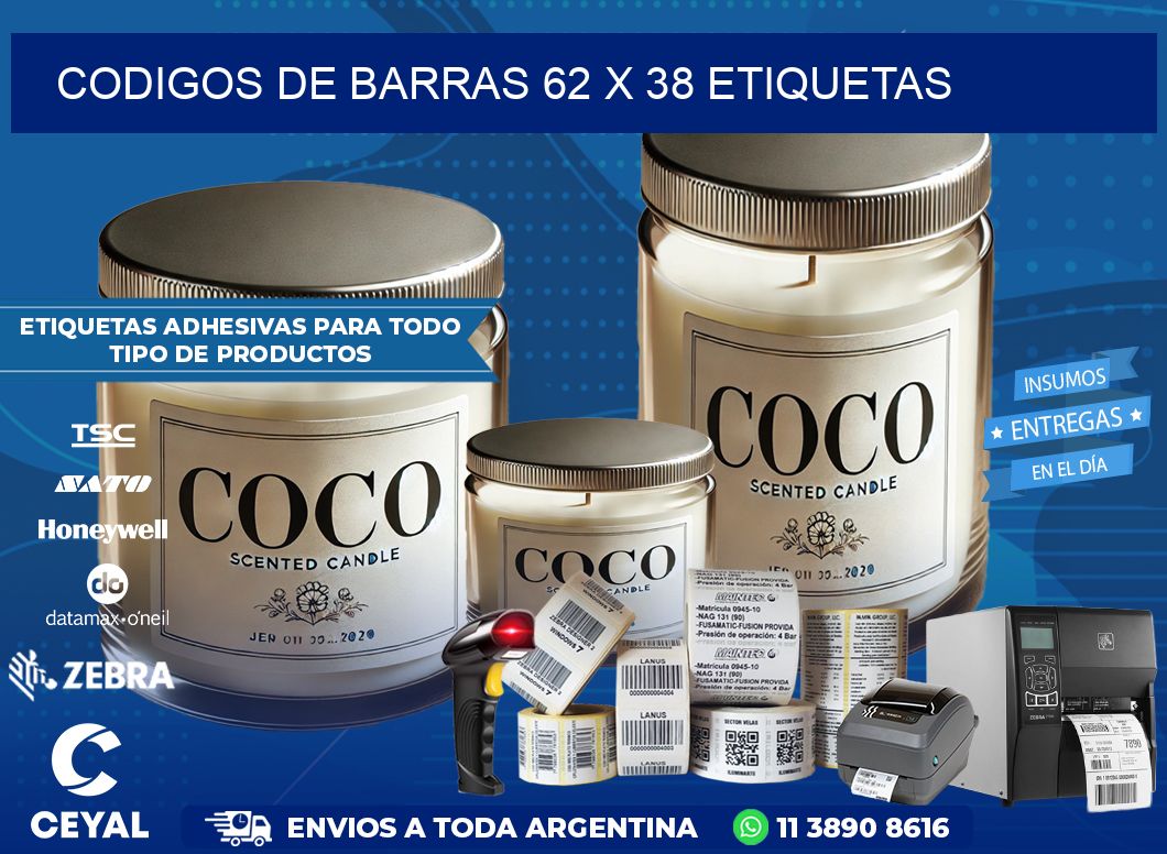 codigos de barras 62 x 38 etiquetas