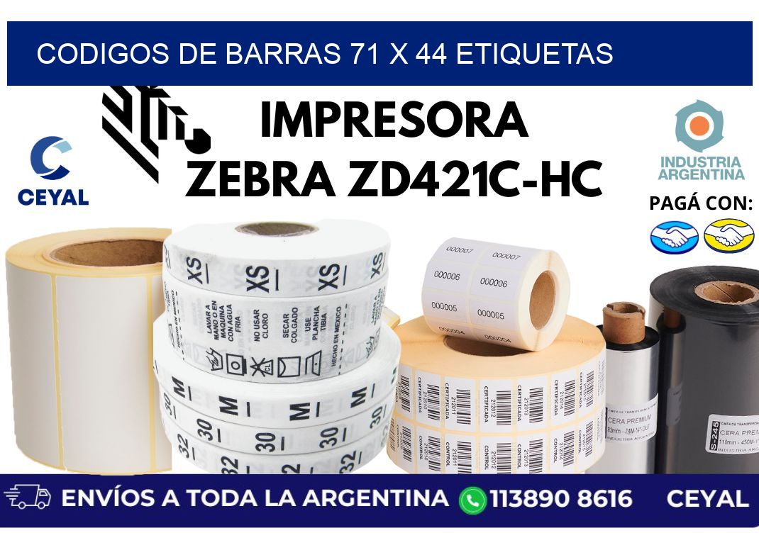 codigos de barras 71 x 44 etiquetas