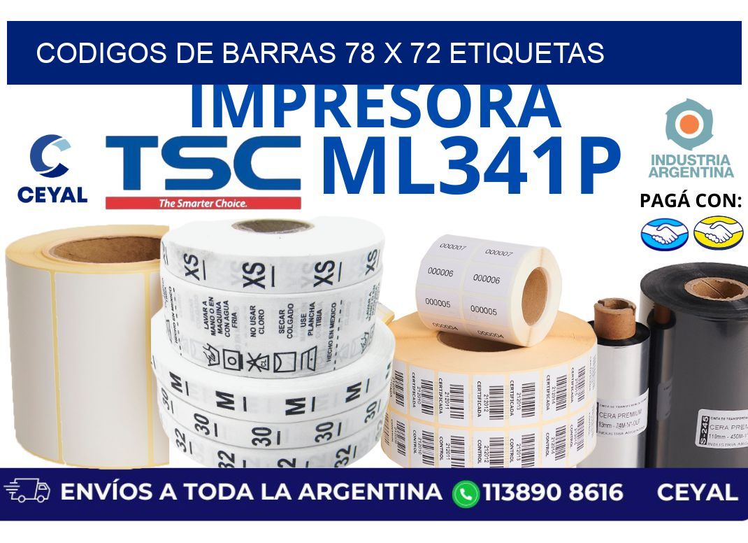 codigos de barras 78 x 72 etiquetas