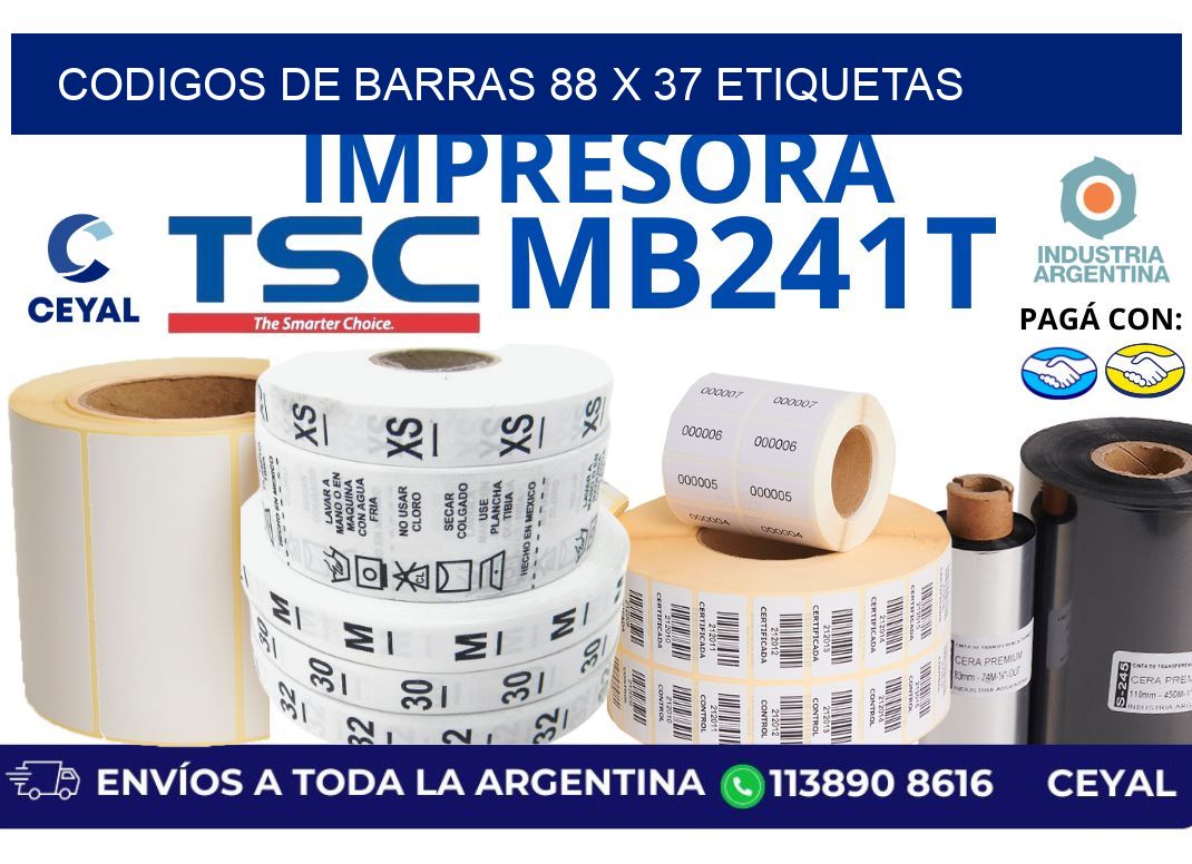 codigos de barras 88 x 37 etiquetas