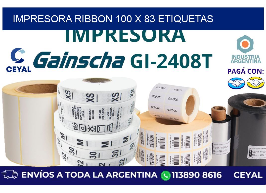 impresora ribbon 100 x 83 etiquetas
