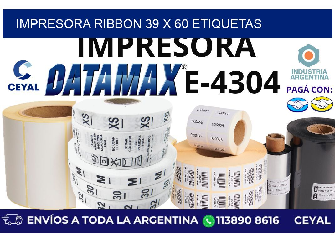 impresora ribbon 39 x 60 etiquetas