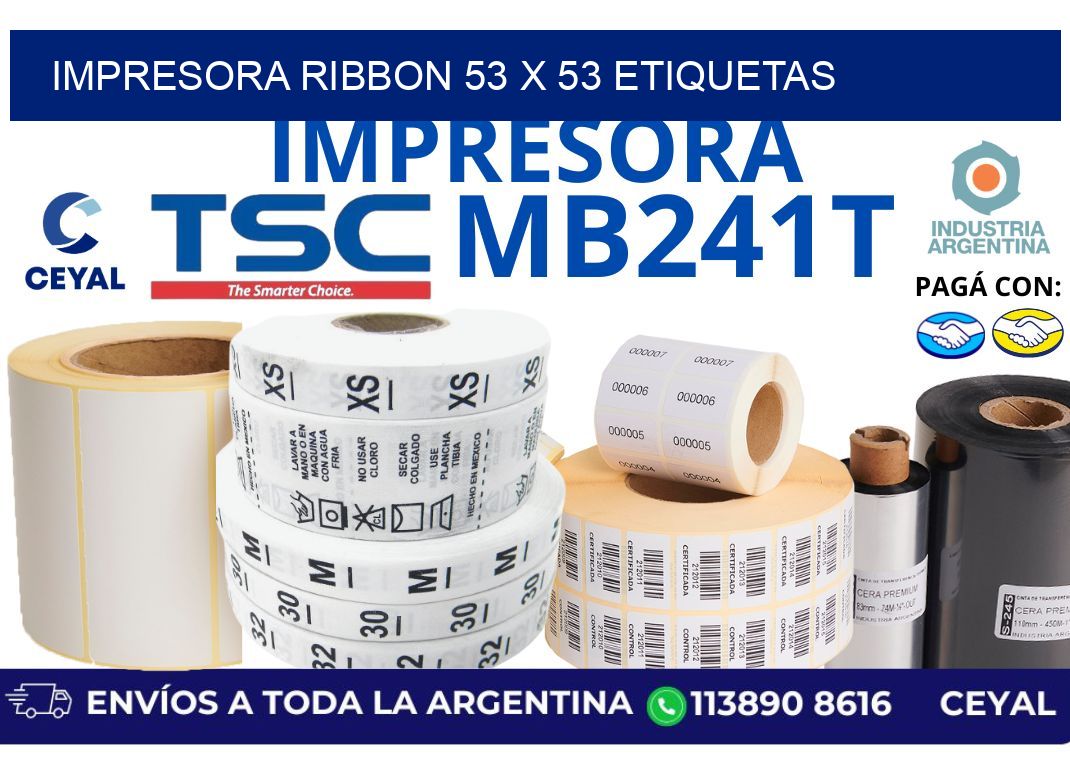 impresora ribbon 53 x 53 etiquetas