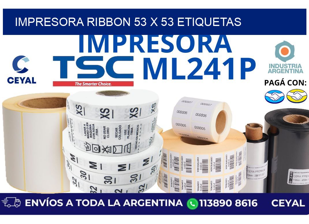 impresora ribbon 53 x 53 etiquetas