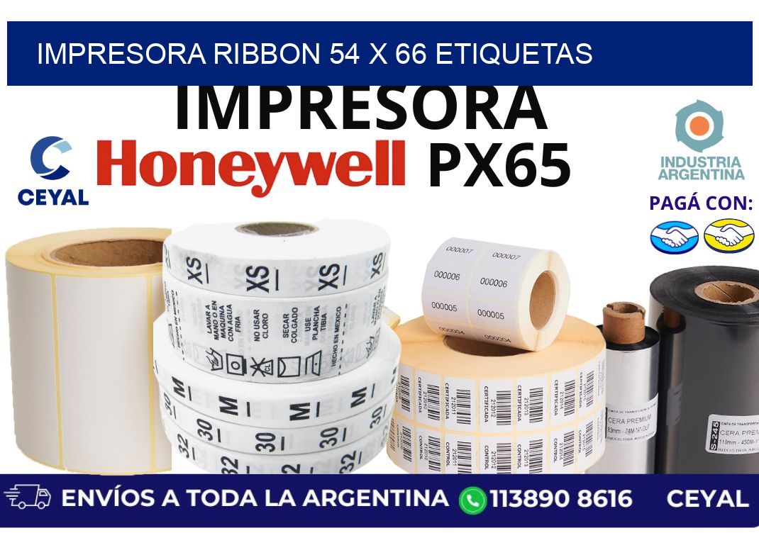 impresora ribbon 54 x 66 etiquetas