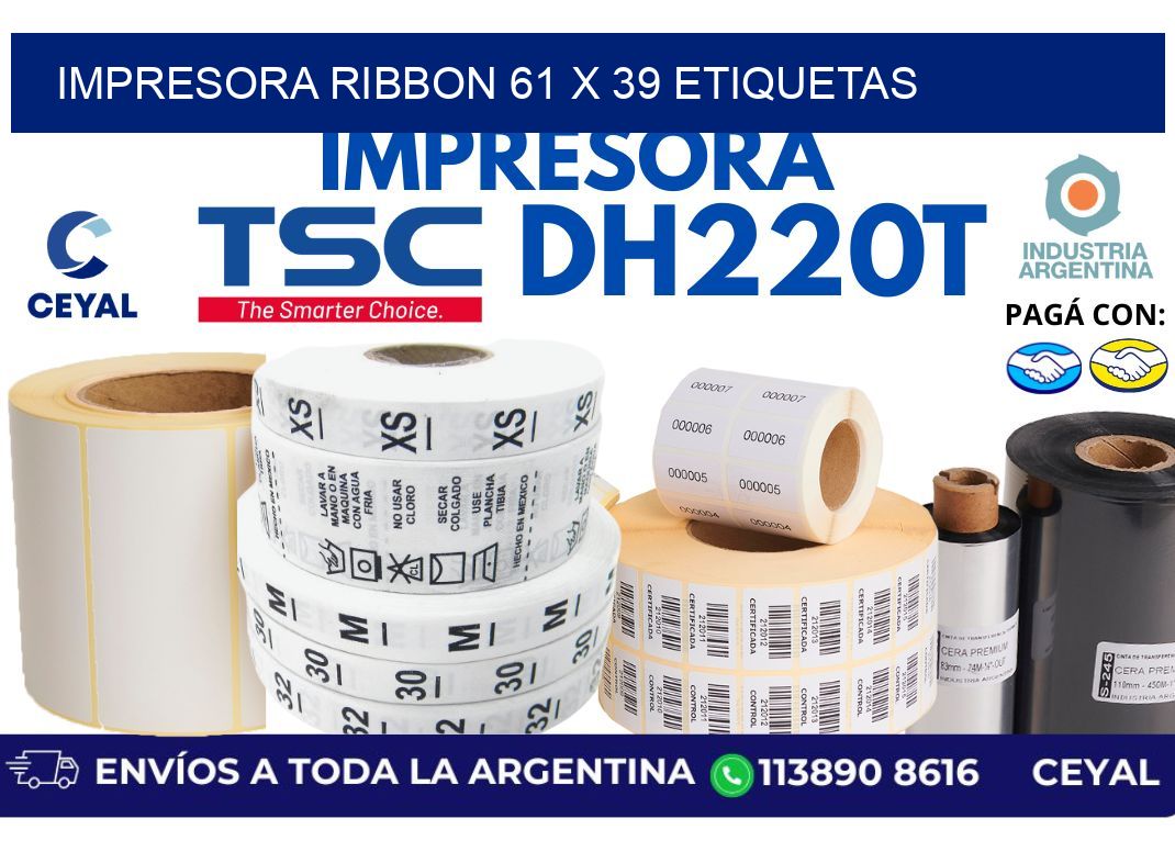 impresora ribbon 61 x 39 etiquetas